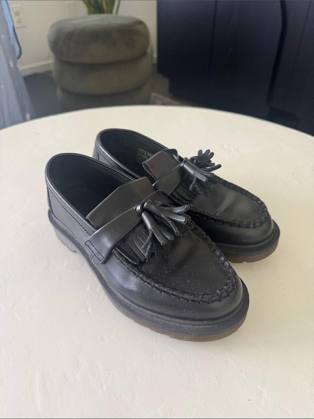 Dr. Martens Black Leather Tassel Loafers